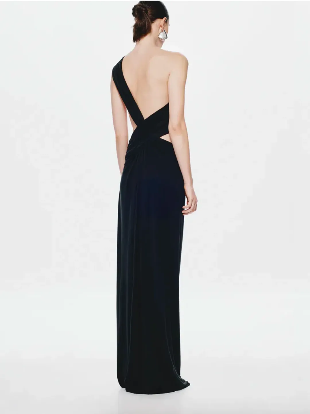 Misha, THE SOLSTICE CUPRO DRESS, Black, maxi, size 8 for rent on The Volte - main image