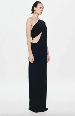 Misha, THE SOLSTICE CUPRO DRESS, Black, maxi, size 8 for rent on The Volte - image 2