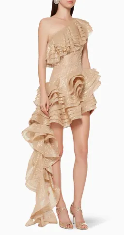 Bronx and Banco Harmonia Snake-Print Ruffled Gown size 10 for rent on The Volte - image 2