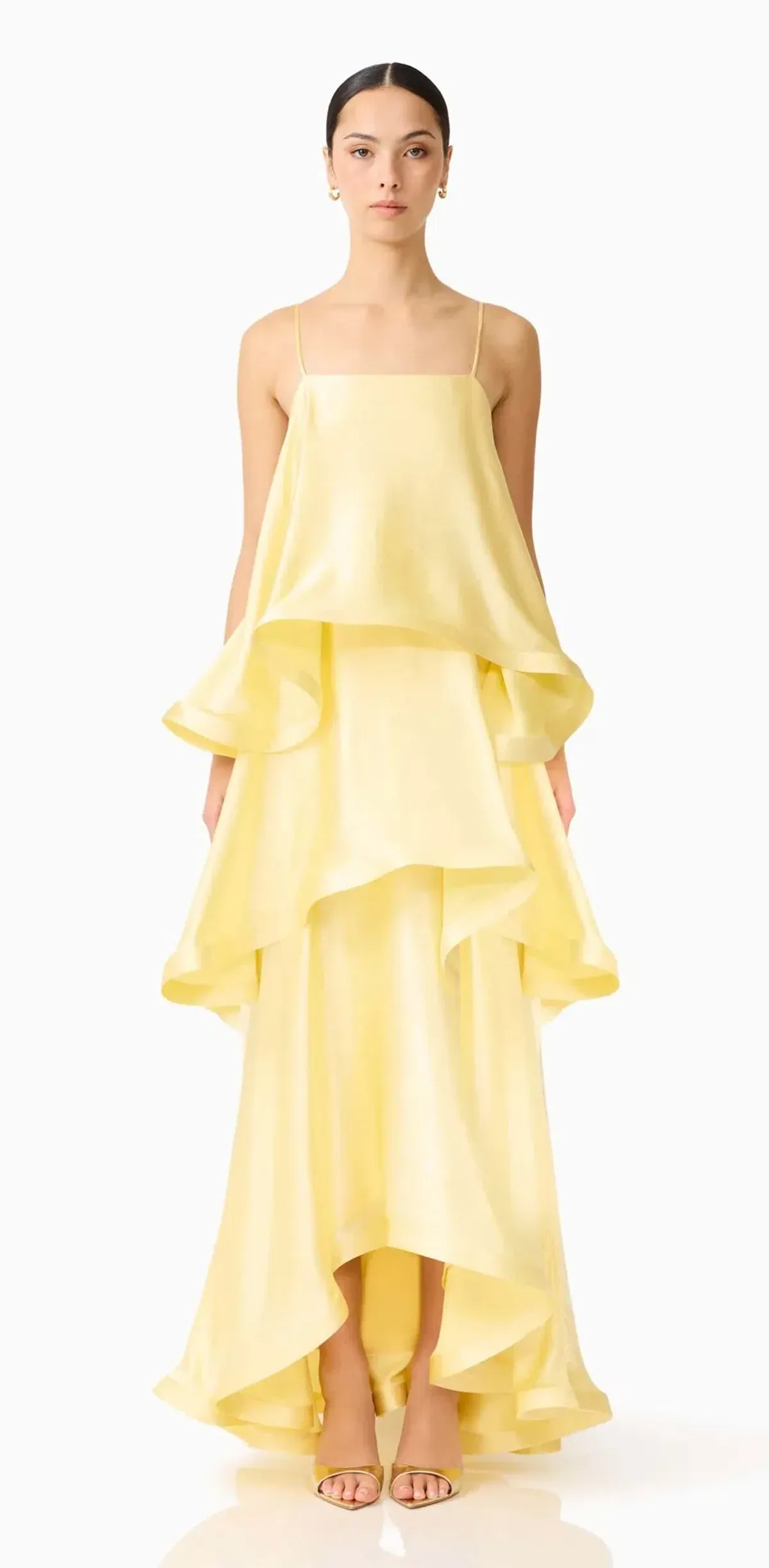 Eliatt Tilly Tiered Maxi Dress in Butter Yellow Size M/10-12 - Image 1