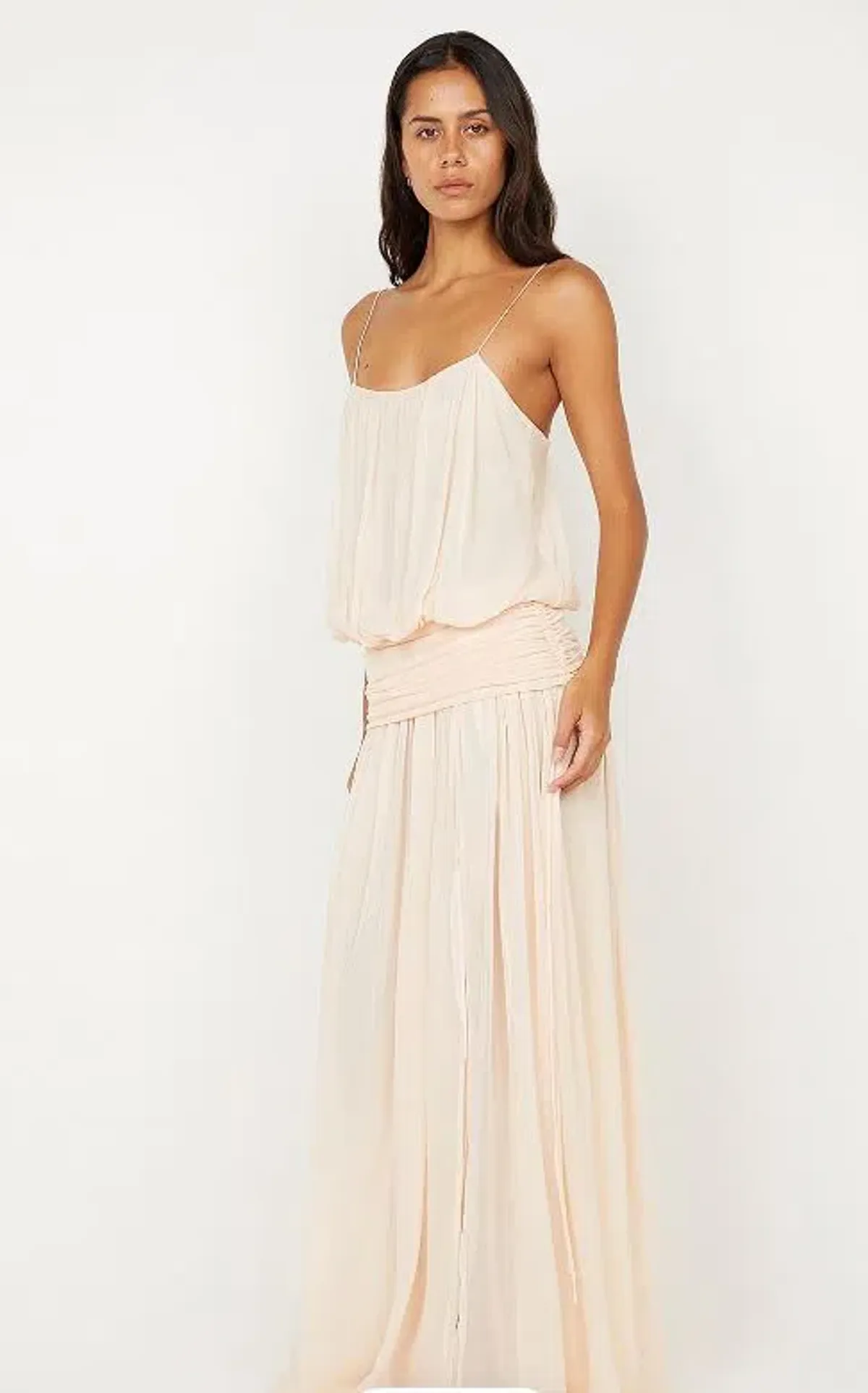Bec and Bridge Camille Blouson Dress in Peach Size 10 - Image 3