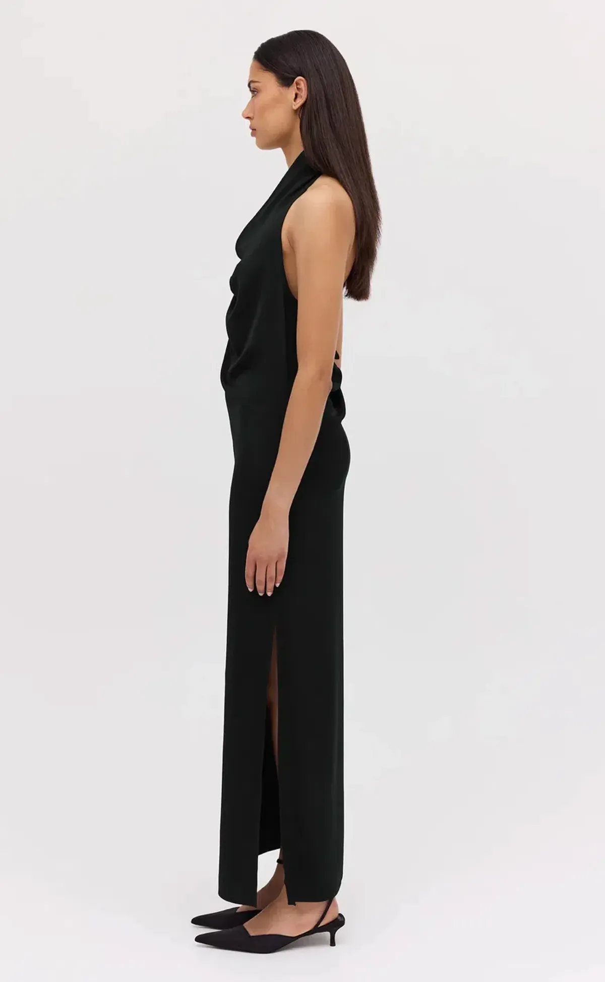 Bianca Spender Black Satin Sync Dress - Image 5