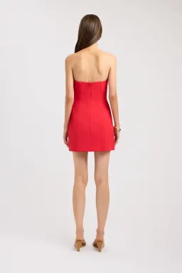 Kookai Ariel Low Cut Mini Dress in Ruby Red Size 6 for rent on The Volte - image 3