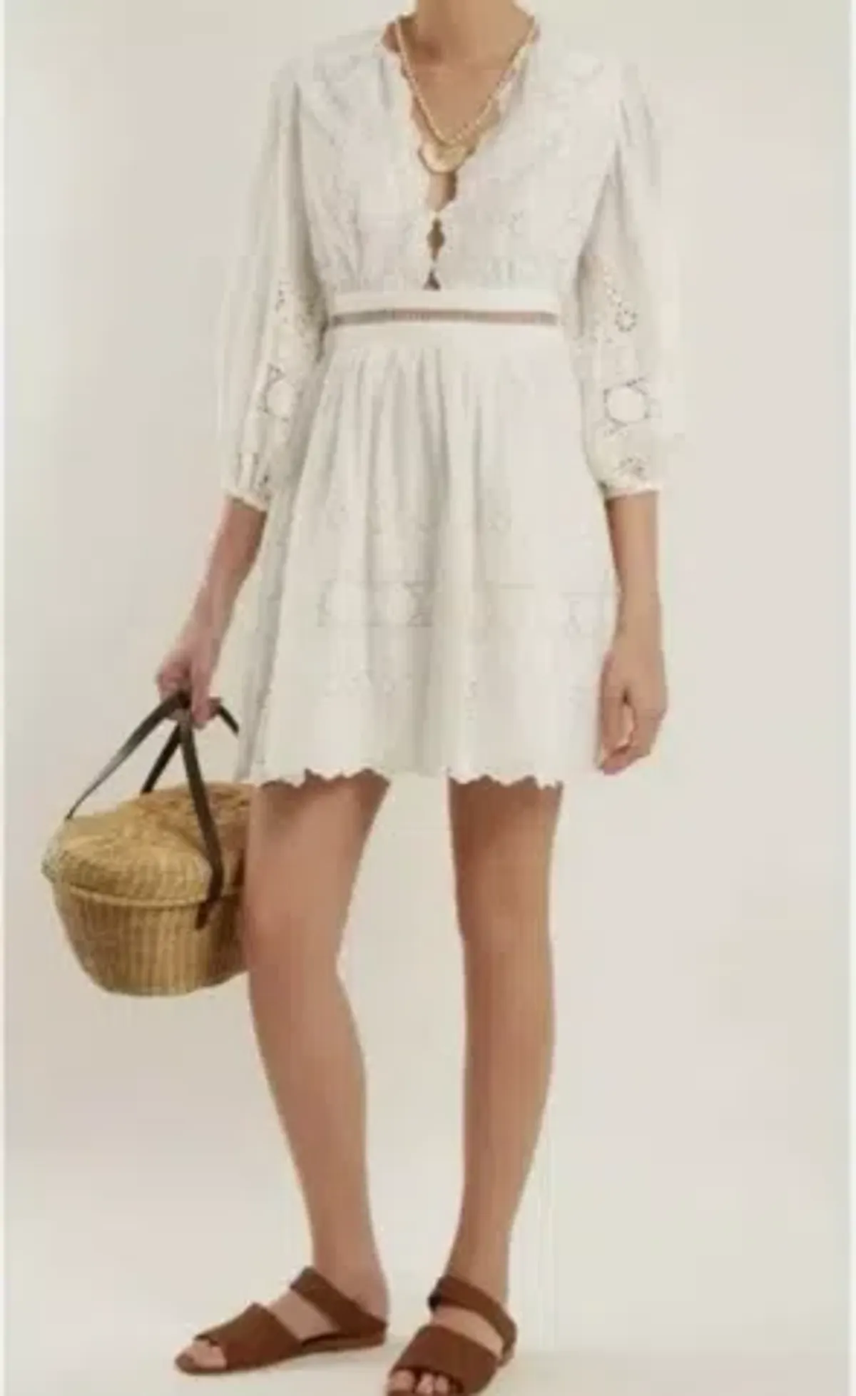 Zimmermann Kali Ivory Lace Dress - 12 - Image 1
