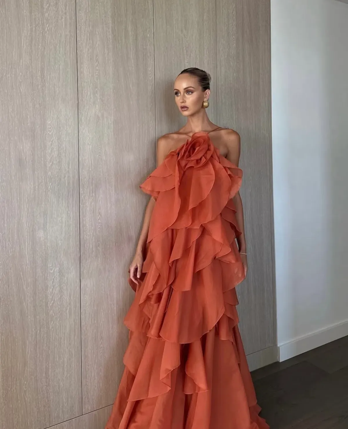 Aje / Pandorea Layered Maxi Dress / Coral Clay / Size 12 (Fits 12-16) - Image 1