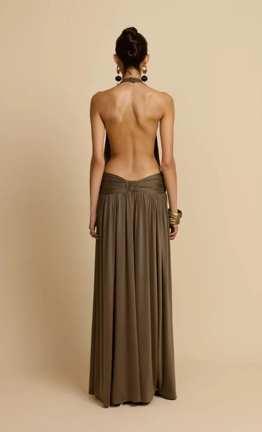 Arcina Ori Santina Maxi Dress Khaki Size XS AU 6 for rent on The Volte - main image