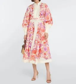 Zimmermann Raie Billow Midi Dress in Multi Floral Size 1 AU 10 for rent on The Volte - image 1