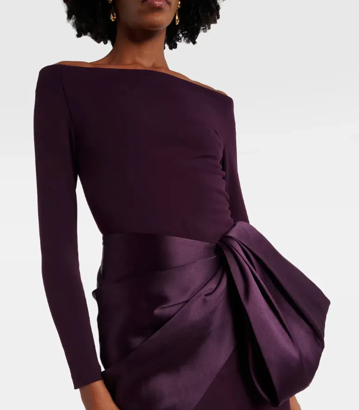 SOLACE LONDON KORI off-shoulder gown Maxi - PURPLE size 12 - Image 3