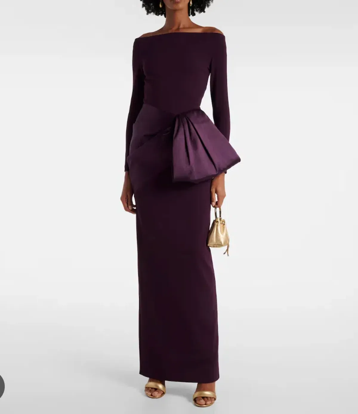 SOLACE LONDON KORI off-shoulder gown Maxi - PURPLE size 12 - Image 1