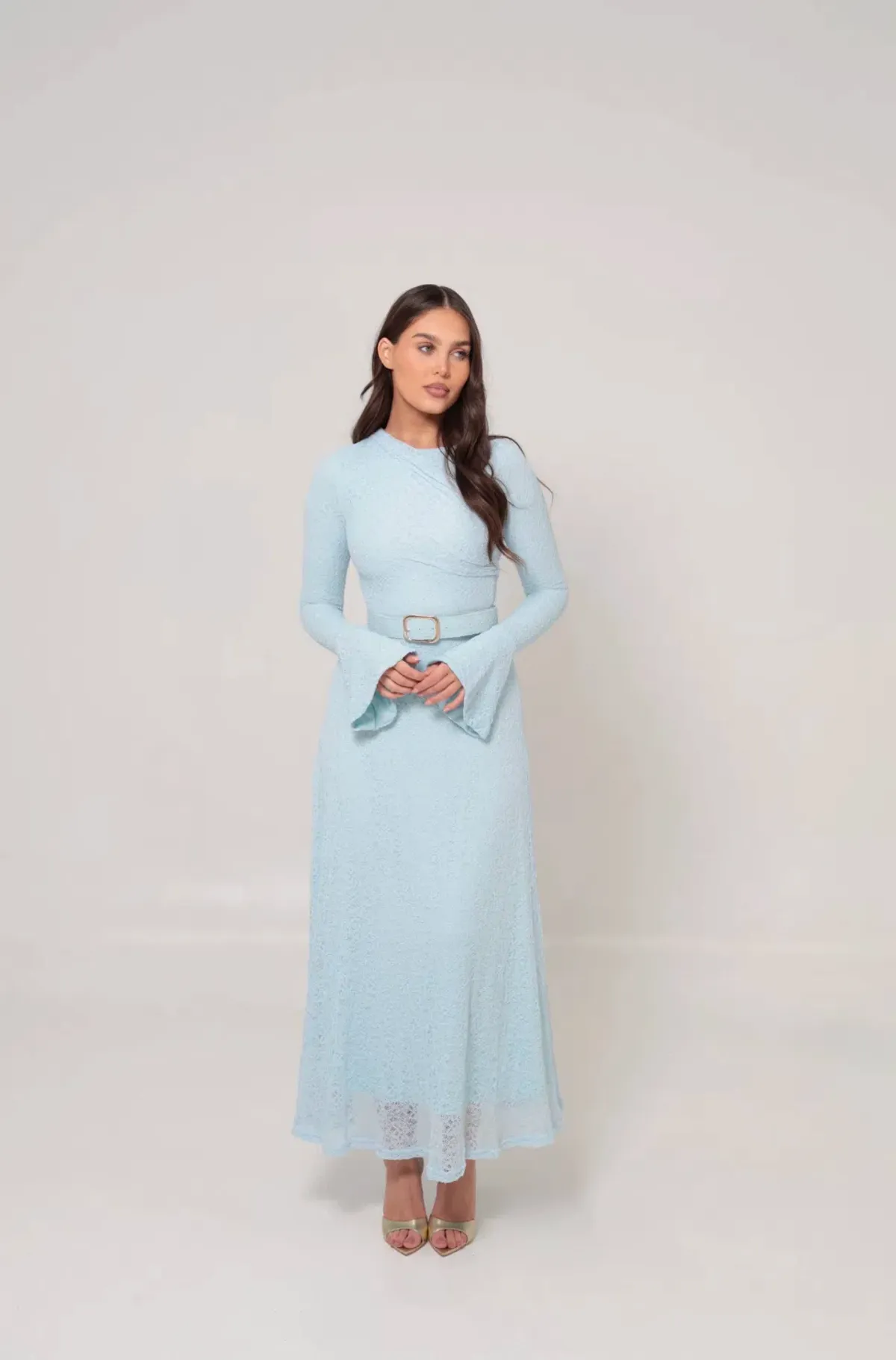 Alaía Muse Diana Lace Dress in Blue Size S / AU 8 - Image 2