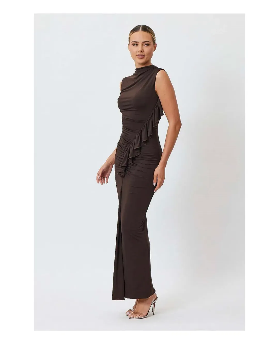 Bianca & Bridgett Amara Maxi Dress Brown size 14 for rent on The Volte - main image