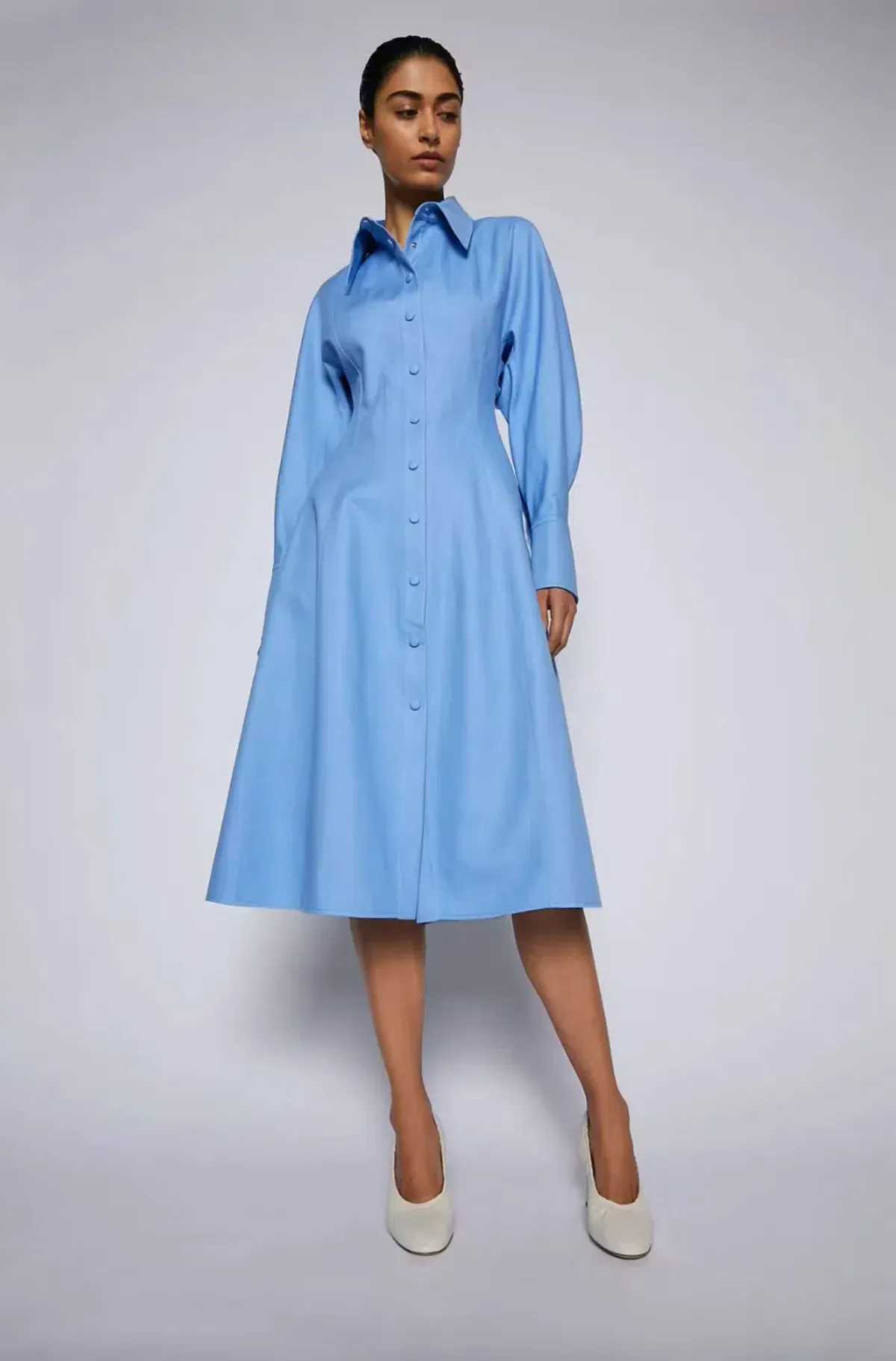 Blue Double Cotton Dress - Image 1