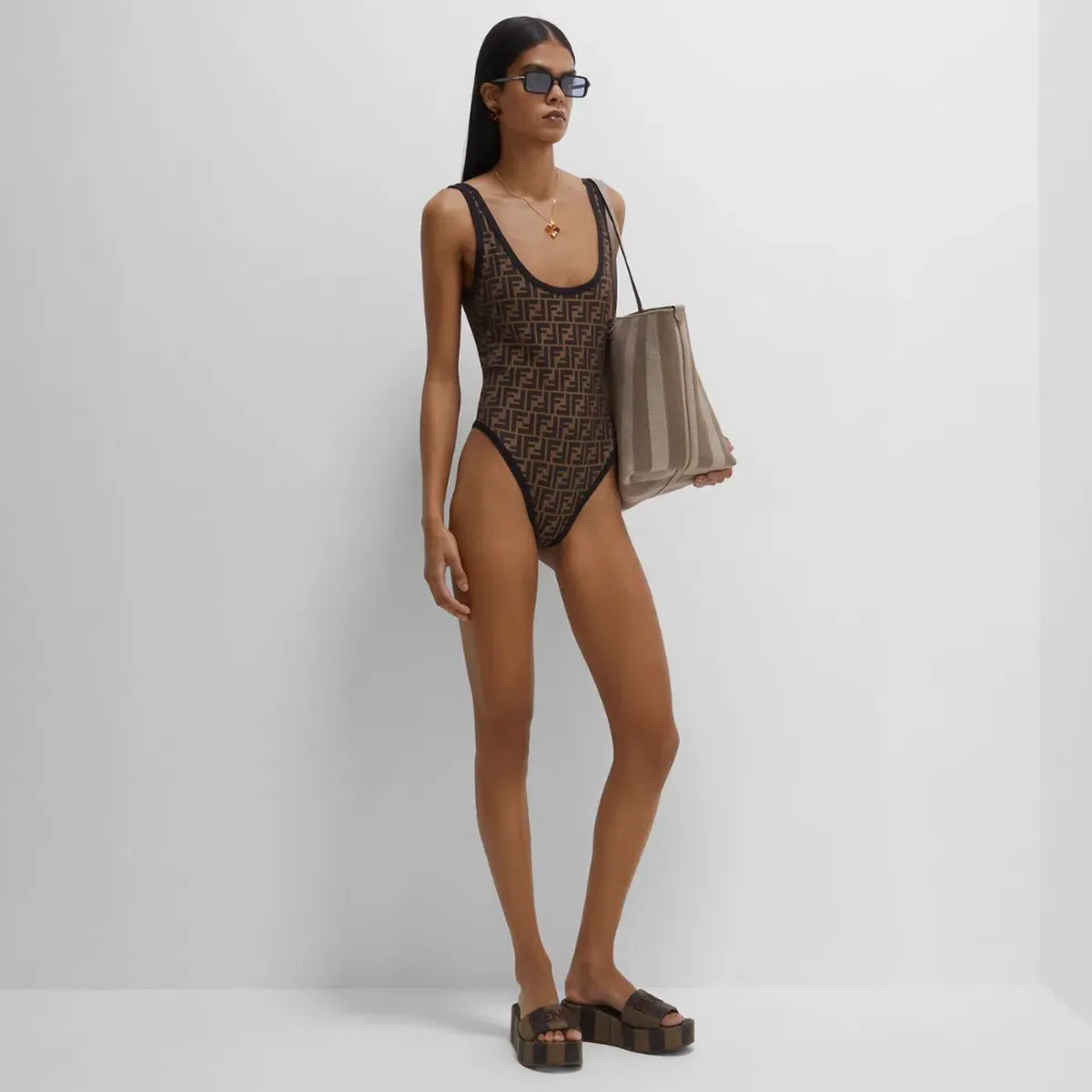 One Piece Swimsuit Brown - Image 1