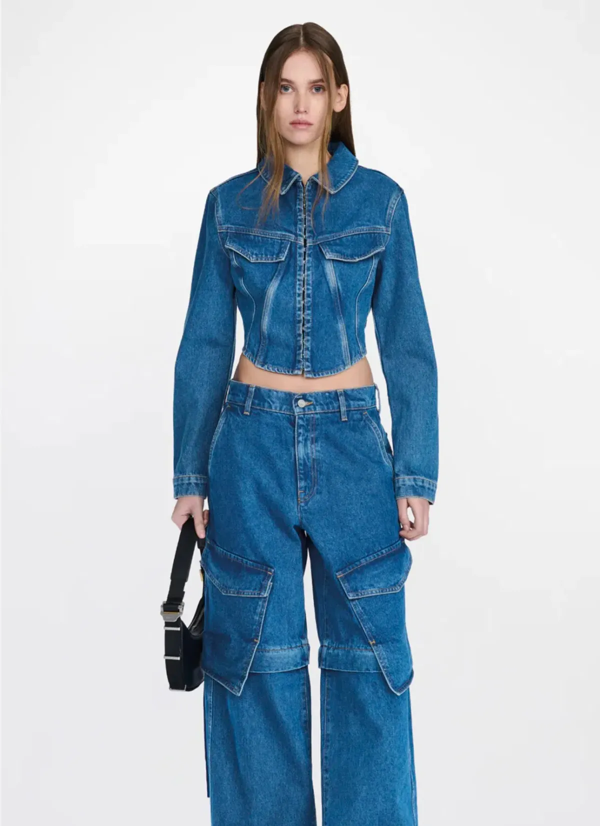 Denim Corset Top And Pant Set - Image 1