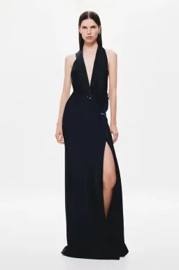 MISHA THE ‘HARLOW’ SATIN DRESS BLACK SIZE S/8 for rent on The Volte - image 1