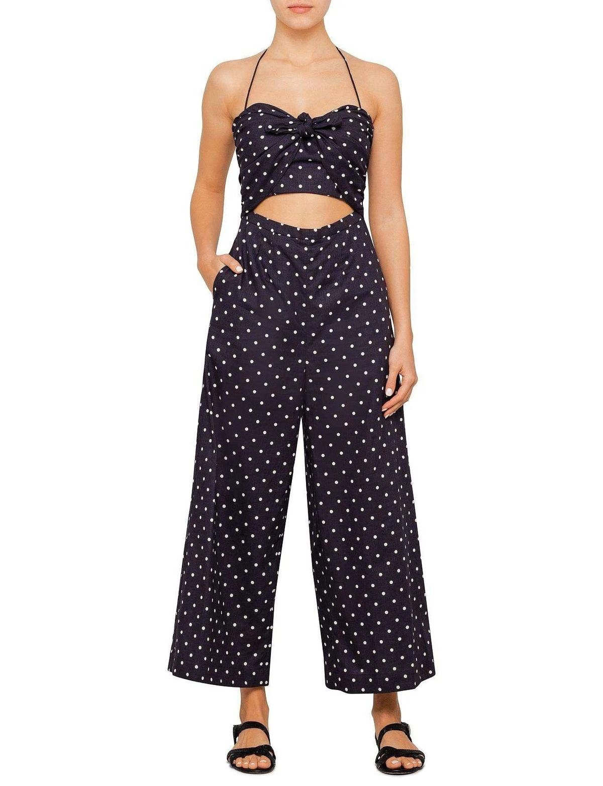 Zimmermann Prima Dot Jumpsuit Mink Dot Size 6 for rent on The Volte - main image