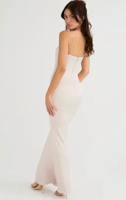 House of CB Olivette Crystal Satin Corset Maxi Dress Pink for rent on The Volte - image 3