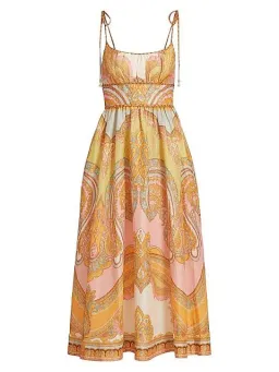 Zimmermann Maxine Picnic Midi Dress in Gold Paisley Size 10 for rent on The Volte - image 2