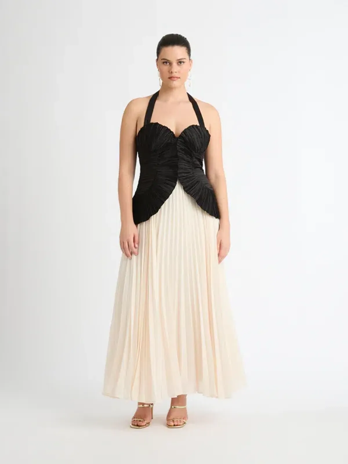 Sheike Soraya Midi Dress size 18 Black Cream - Image 1