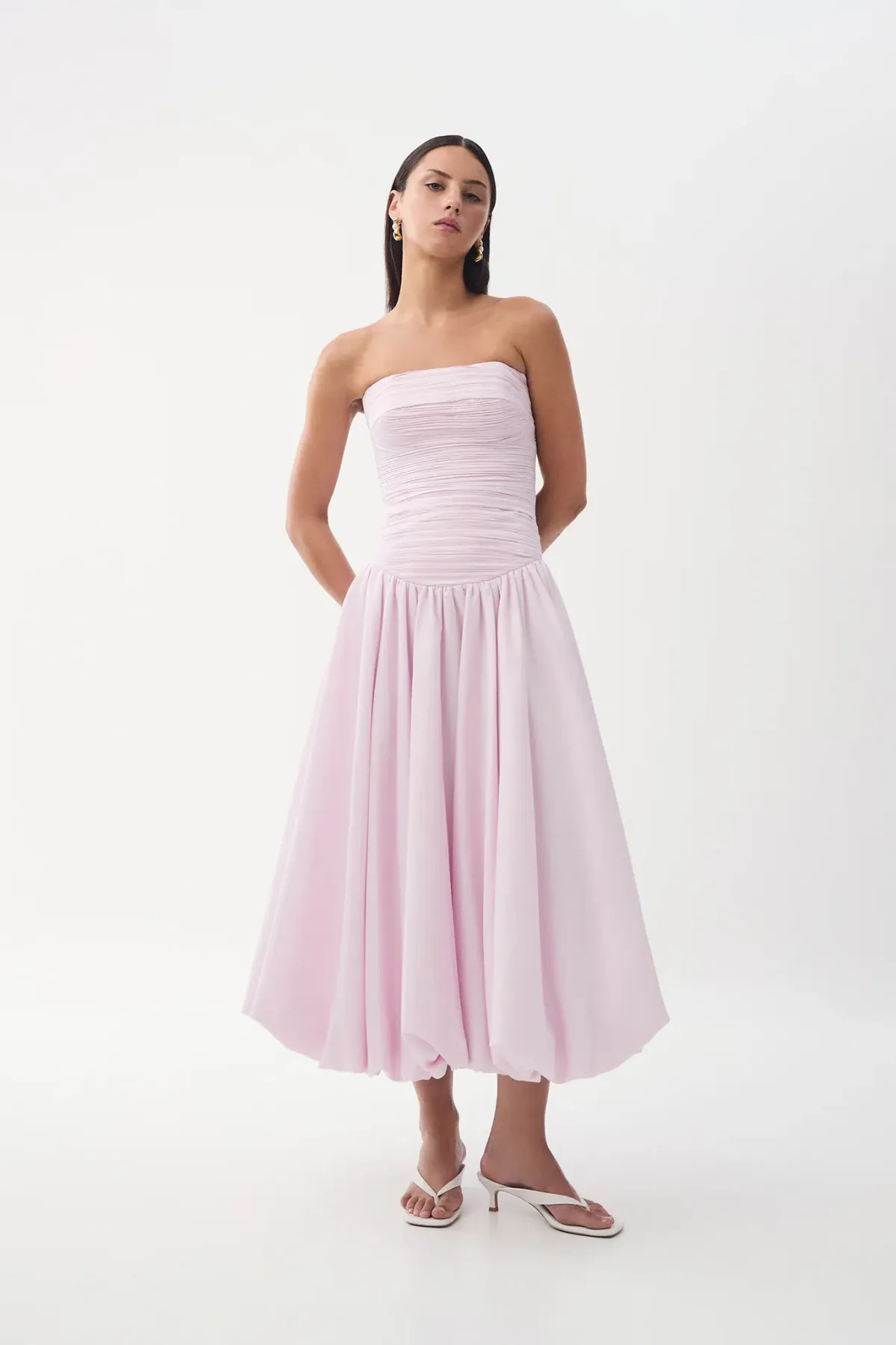 AJE Violette Bubble Midi Dress Pastel Pink Size 6 - Image 4