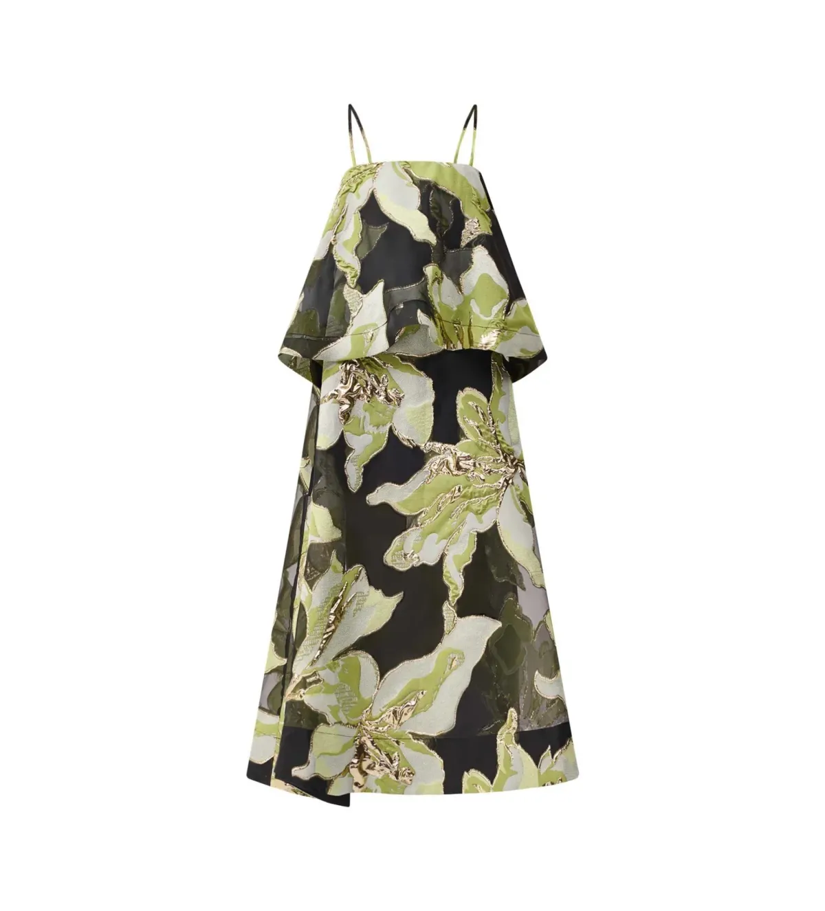 Elliatt Elysia Tiered Gown Black and Green Floral Size L AU 12 - Image 6