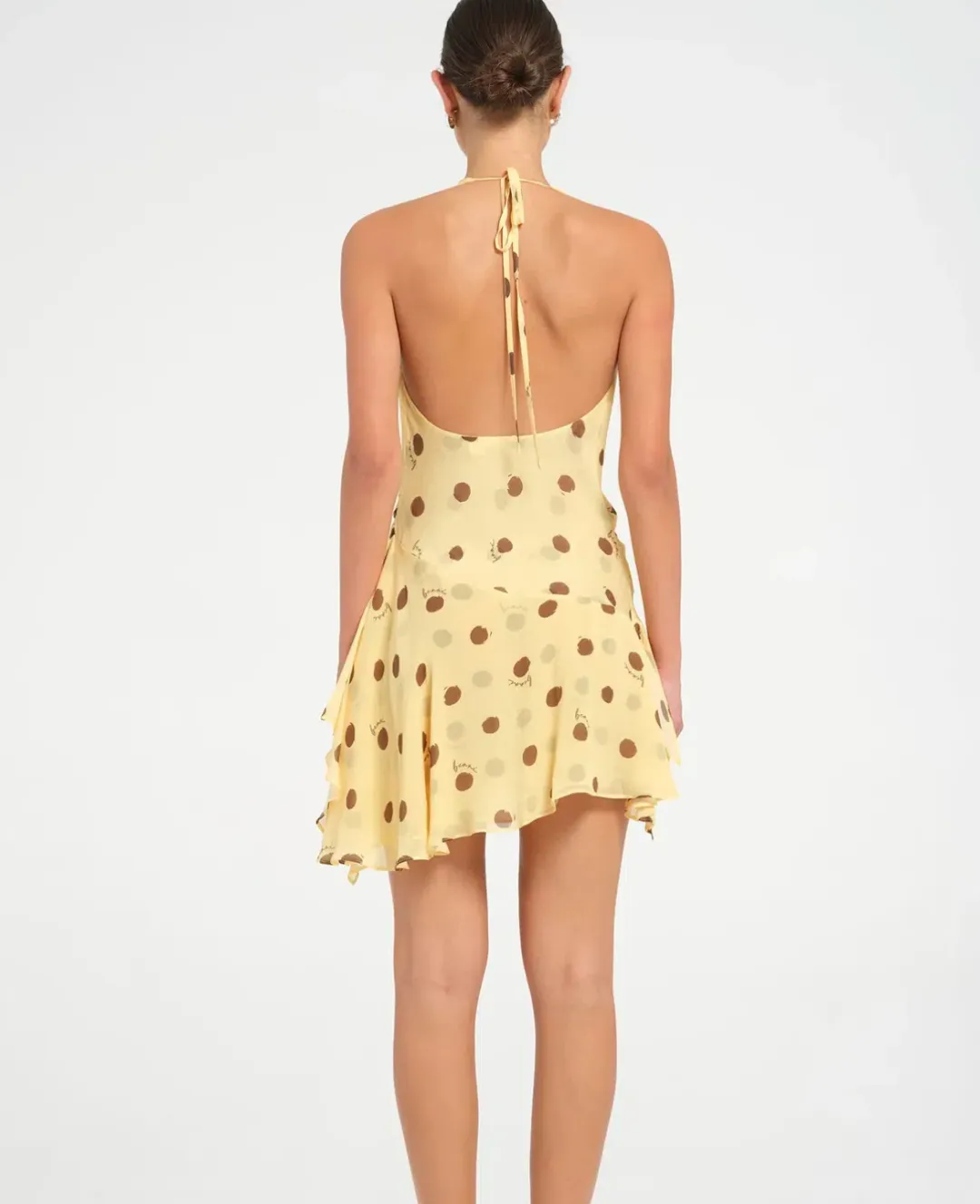 Benni Harlow Halter Mini Dress in Yellow size 8 for rent on The Volte - main image