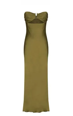 Shona Joy - Arienzo Strapless Cut Out Midi Dress – Green Olive - Size 8 for rent on The Volte - image 3