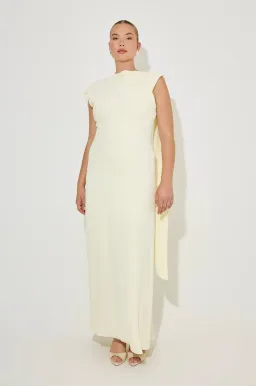 Odd Muse Drape Maxi Dress, Buttercream, Size M/AU10 for rent on The Volte - image 2