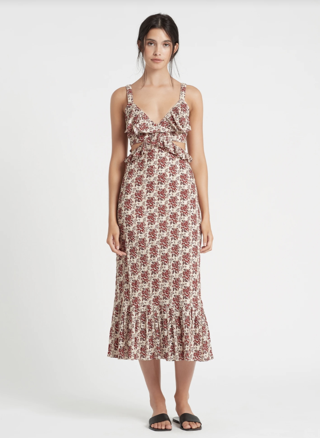 Sir The Label Floré Cut Out Dress Midi Floral | AU 10 for rent on The Volte - main image