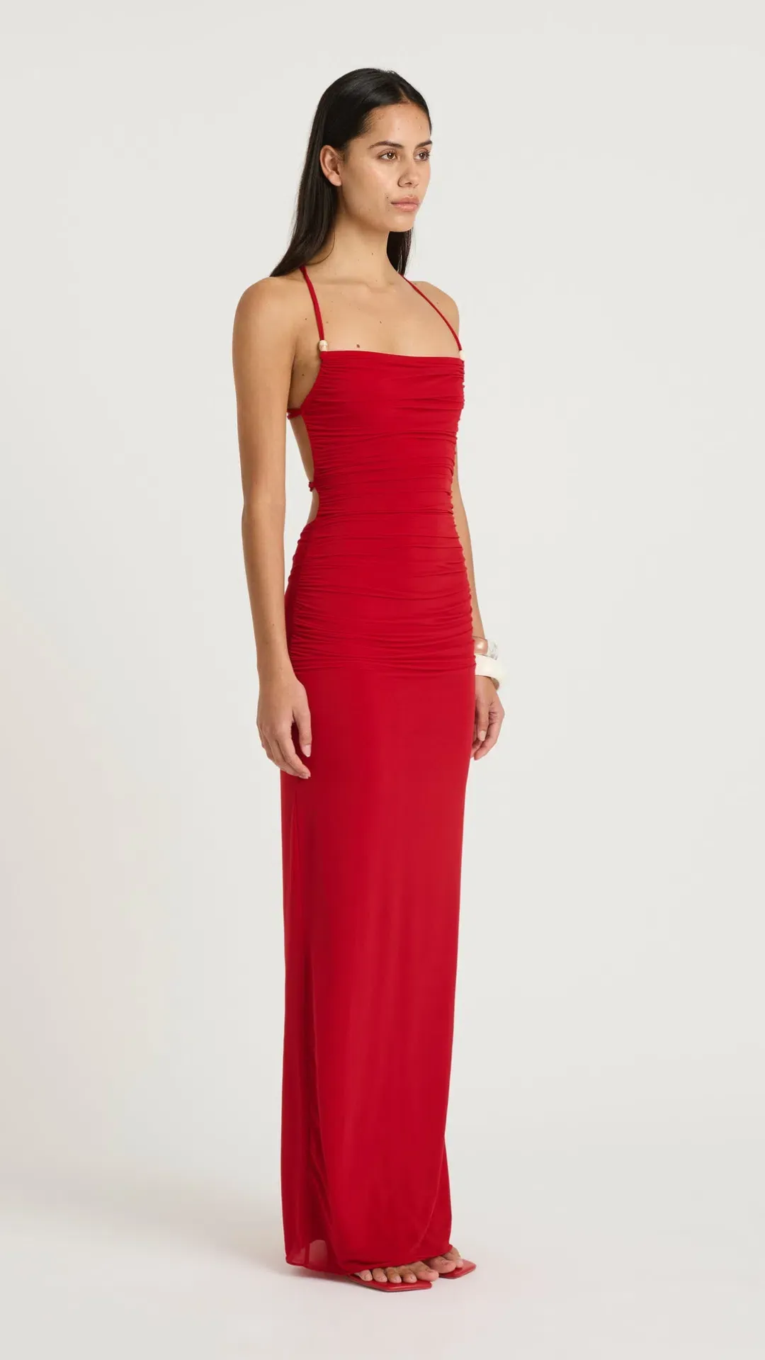 Benni Andy Beaded maxi Dress in Red Size 8 for rent on The Volte - main image