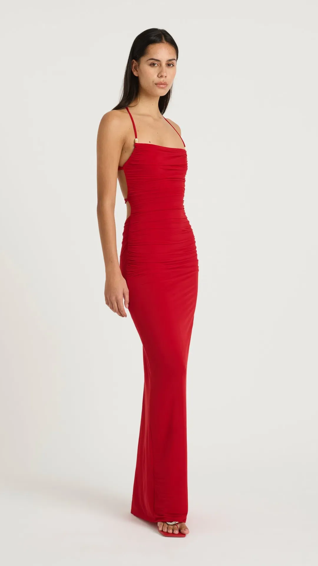Benni Andy Beaded maxi Dress in Red Size 8 for rent on The Volte - main image