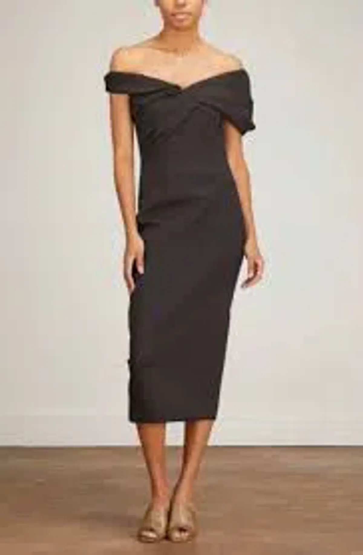 Rachel Gilbert Matteo Midi Dress in Black RG 1 / AU 10 - Image 4