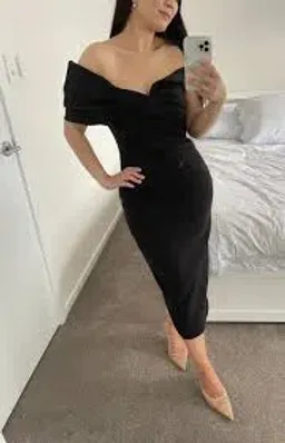 Rachel Gilbert Matteo Midi Dress in Black RG 1 / AU 10 for rent on The Volte - image 5