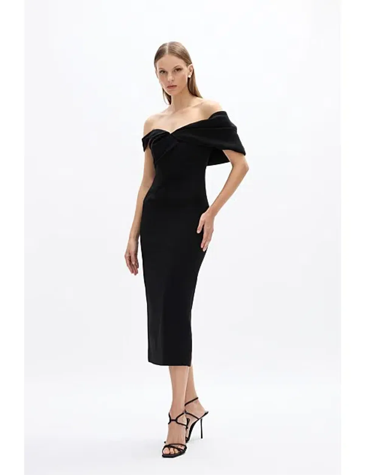 Rachel Gilbert Matteo Midi Dress in Black RG 1 / AU 10 - Image 2