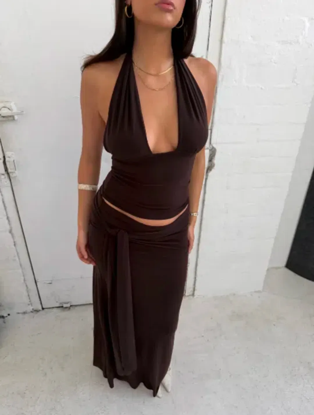 La Marie, SOFIA SET, brown , size Small for rent on The Volte - main image