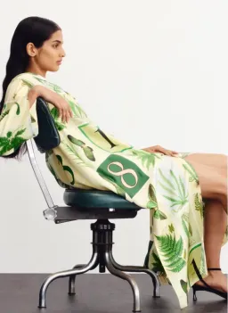 Oroton Fern Garden 100% Silk Shirt Column Dress Size 10 fit 12 NWT for rent on The Volte - image 4