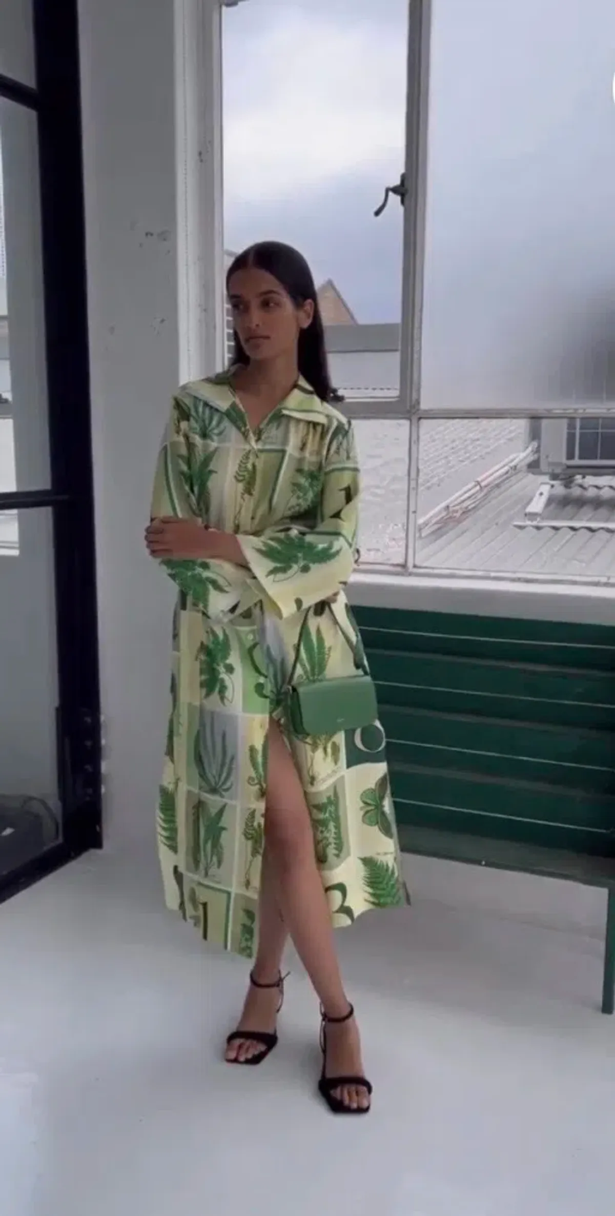 Oroton Fern Garden 100% Silk Shirt Column Dress Size 10 fit 12 NWT - Image 2