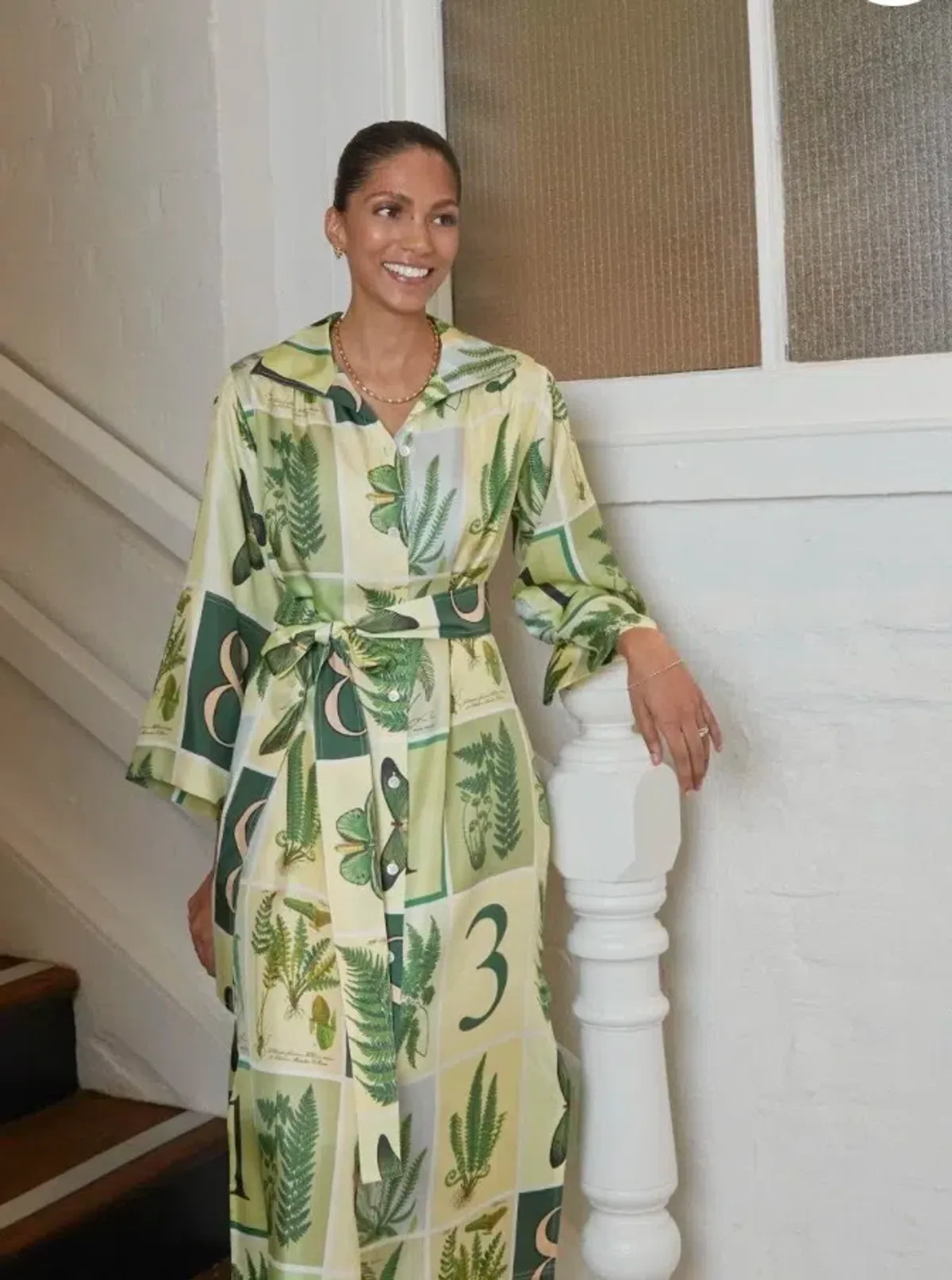 Oroton Fern Garden 100% Silk Shirt Column Dress Size 10 fit 12 NWT - Image 1