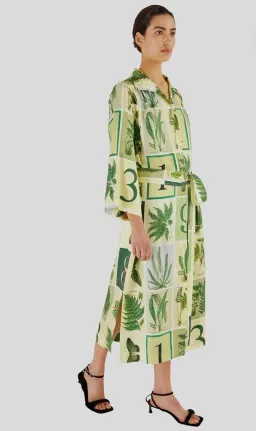 Oroton Fern Garden 100% Silk Shirt Column Dress Size 10 fit 12 NWT for rent on The Volte - image 7