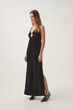 AJE Moonbow Velvet Maxi Dress in Black Size L AU&UK 12 for rent on The Volte - image 3