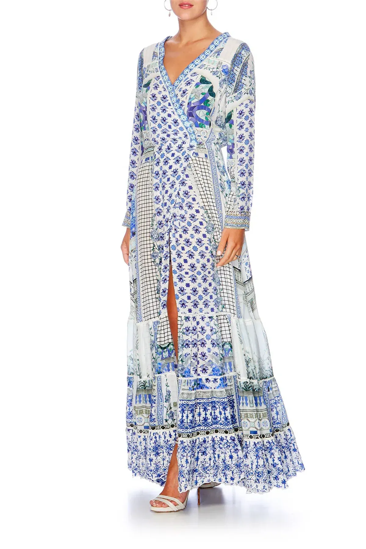 Camilla Salvador Cross Front Silk Maxi Dress Size S AU& UK 8 - Image 3