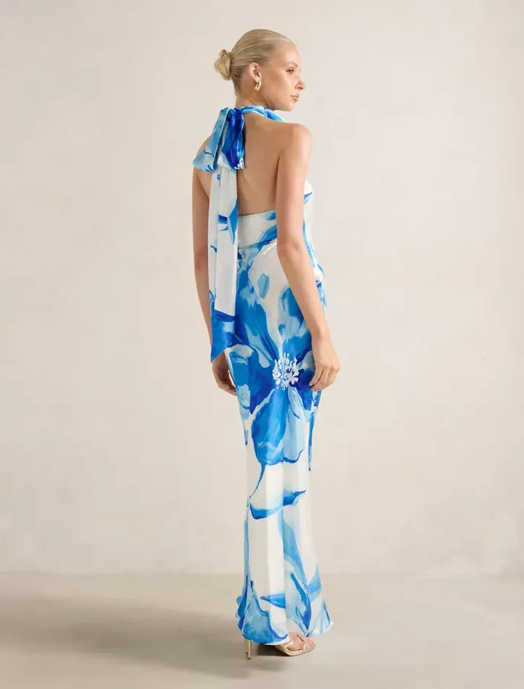 Forever New Clementine High Neck Satin Maxi Dress for rent on The Volte - main image