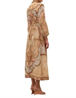 Zimmermann Wanderlust Midi Dress Size 4 / AU 16 Linen Print Billowy Long Sleeve for rent on The Volte - image 7