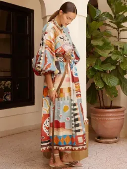 Alemais Michelle Dress Size 16 Printed Ramie Long Sleeve Midi for rent on The Volte - image 3