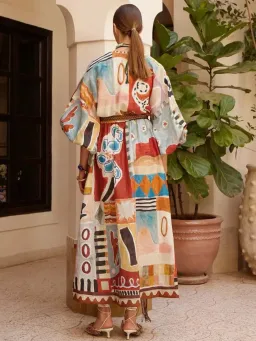 Alemais Michelle Dress Size 16 Printed Ramie Long Sleeve Midi for rent on The Volte - image 4