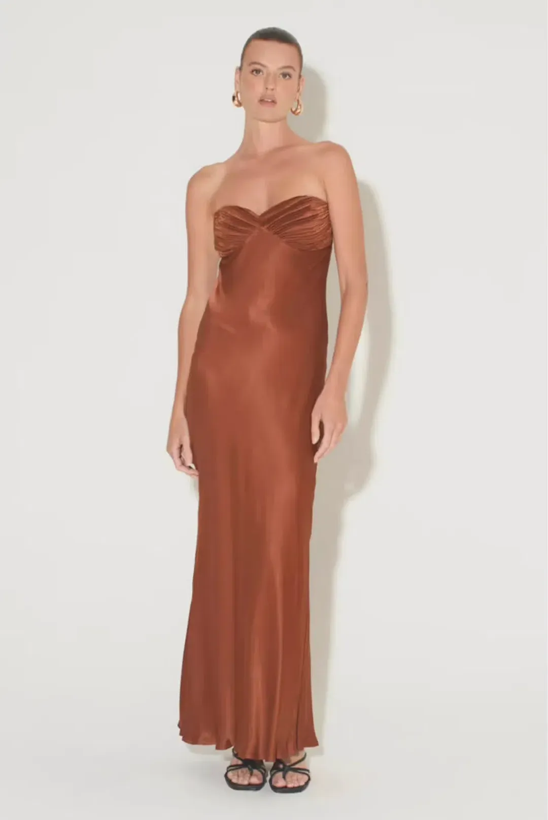 Hansen and Gretel Becca Dress in Chestnut Size S / AU 8 for rent on The Volte - main image