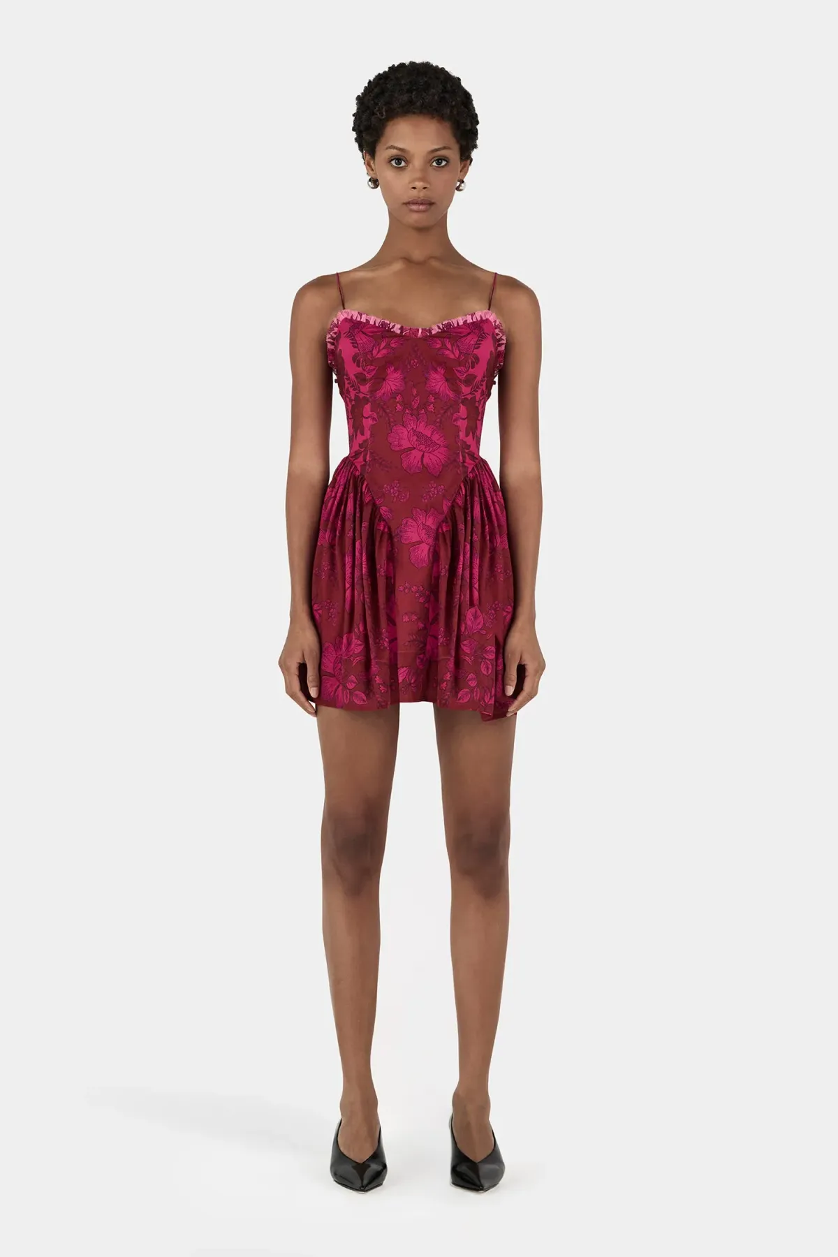 Hansen And Gretel Cordelia Mini Dress Magenta Floral Size 10 - Image 1