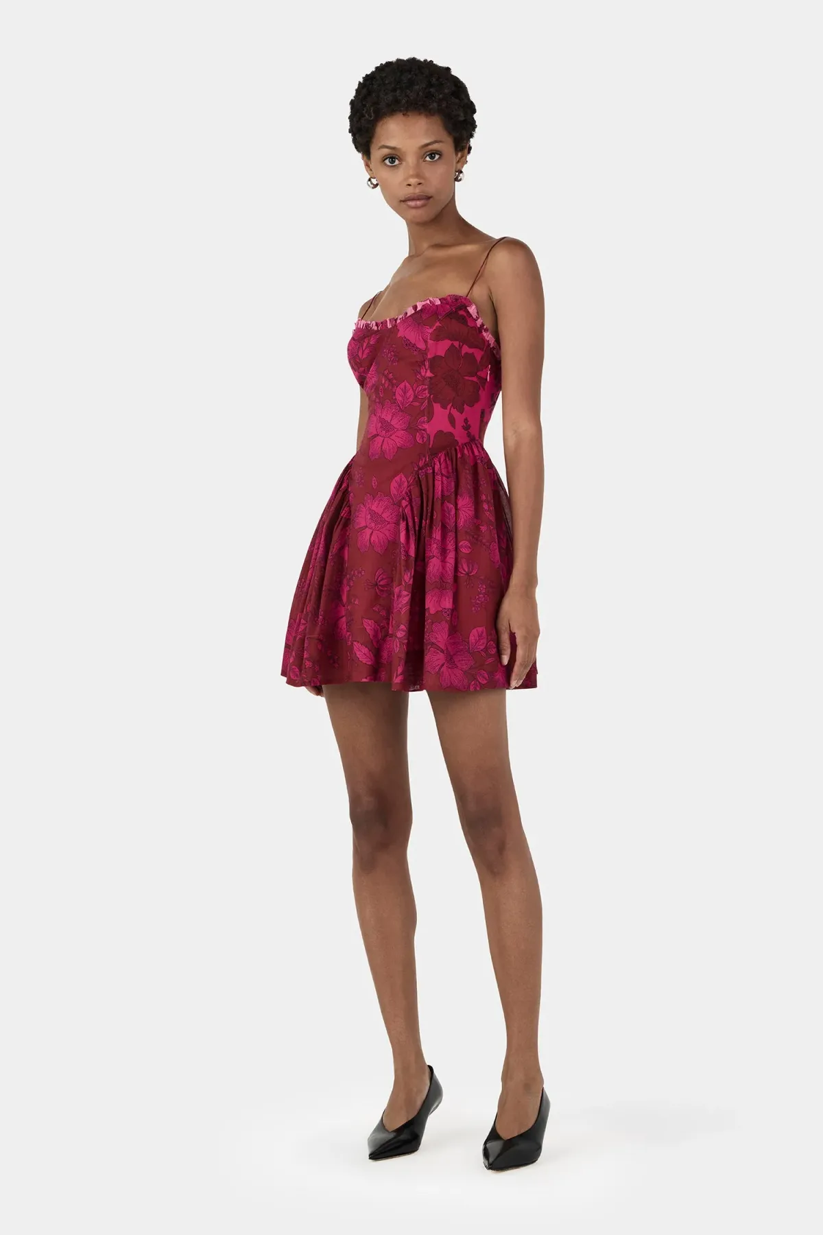Hansen And Gretel Cordelia Mini Dress Magenta Floral Size 10 - Image 3