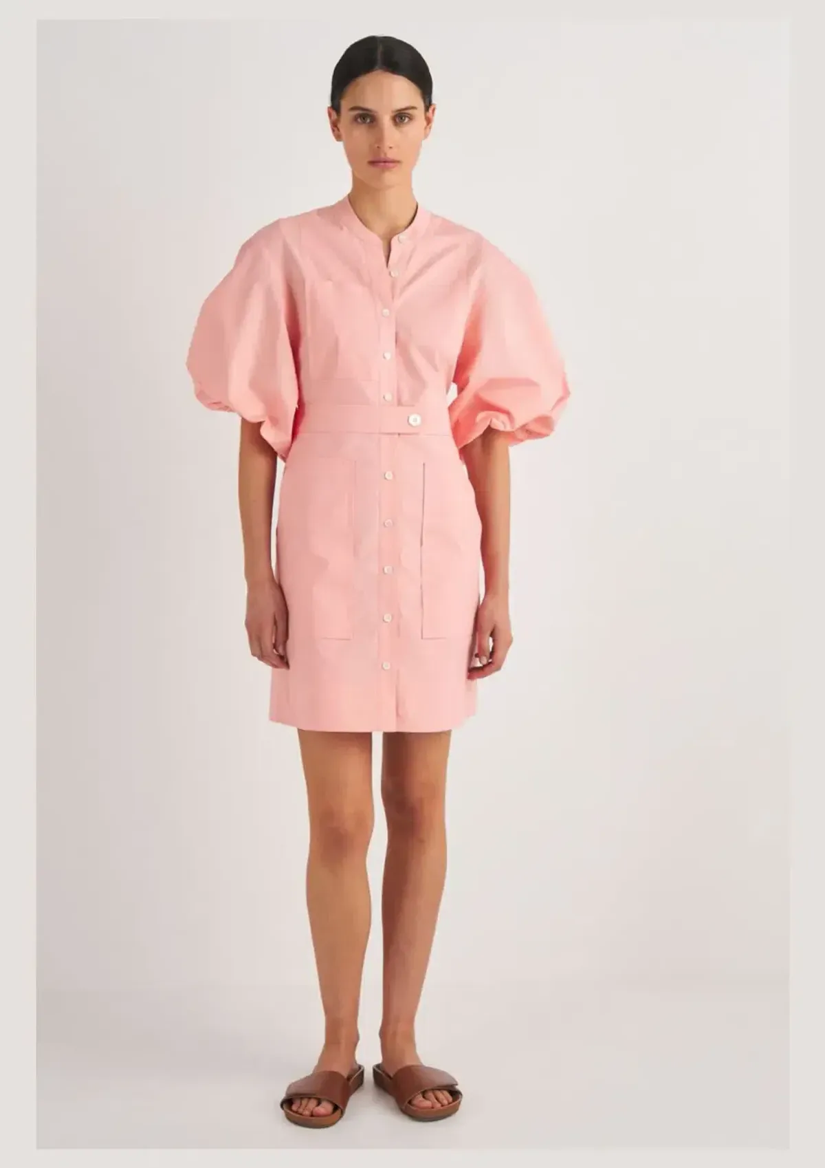 Oroton Foxglove Short Utility Dress In Primrose | Size AU 10 - Image 1
