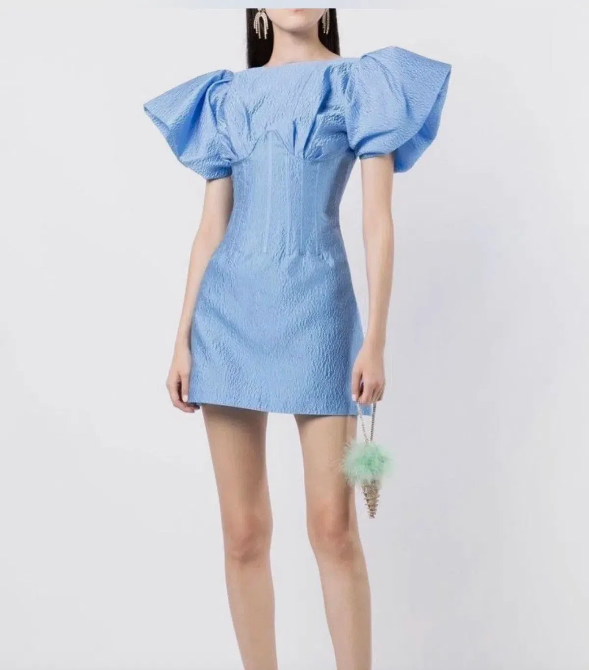 Rachel Gilbert Emiko Mini Dress in Blue - Image 2